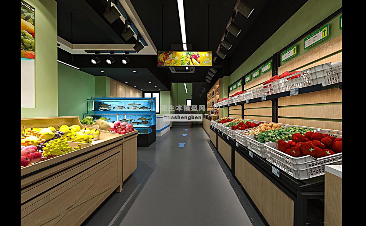蔬菜展柜3d模型下载