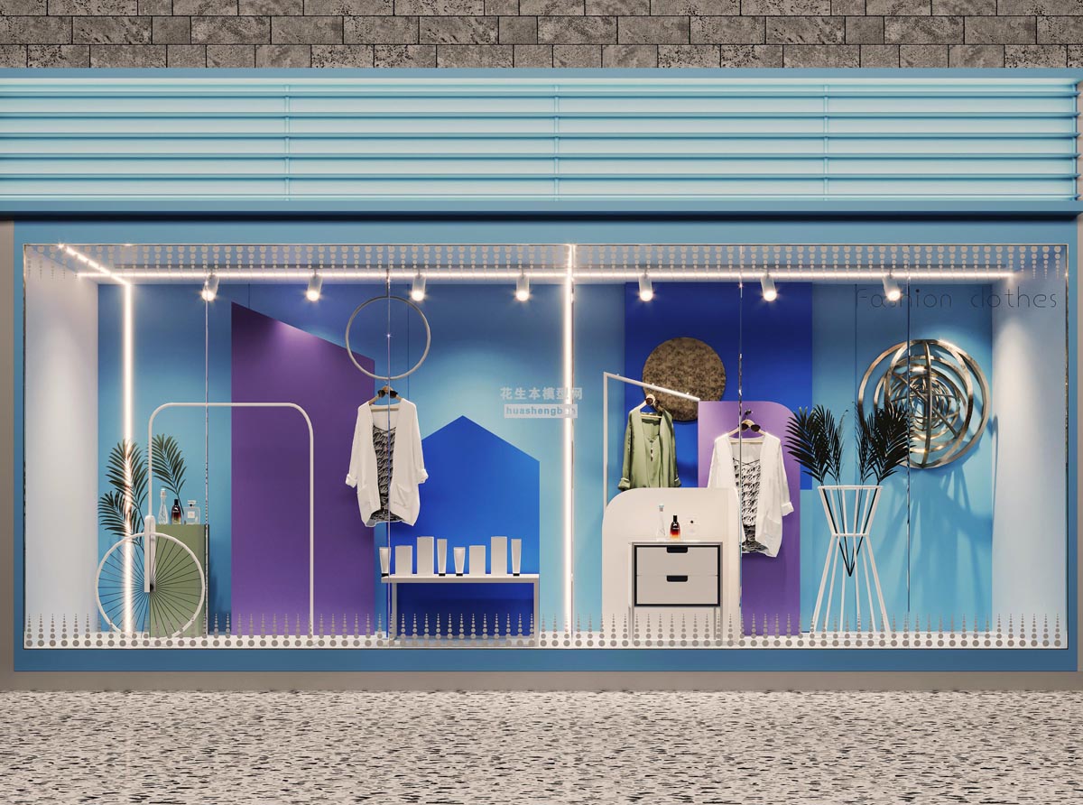服装店橱窗3d模型下载(1)
