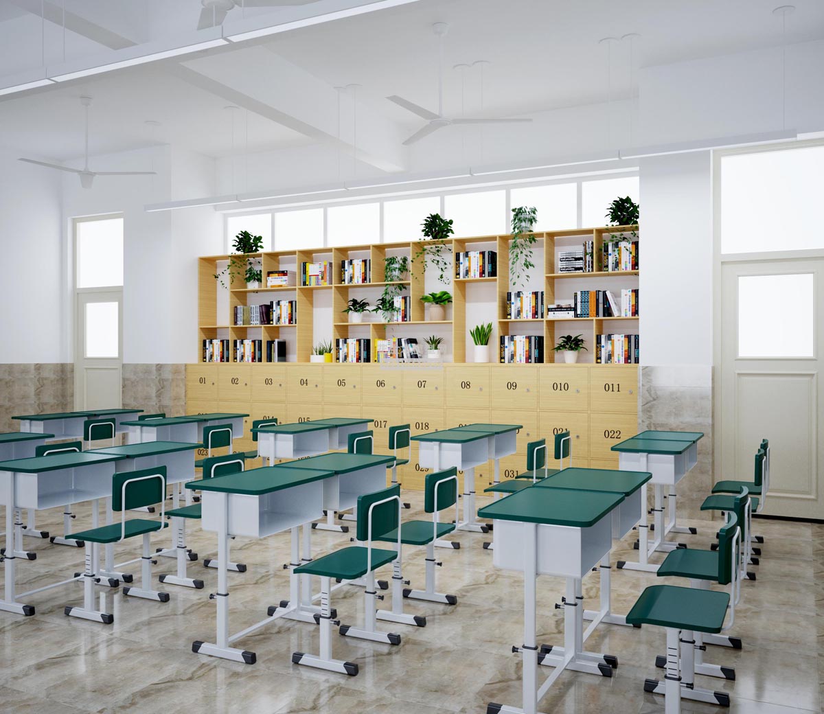 现代学校教室3d模型下载