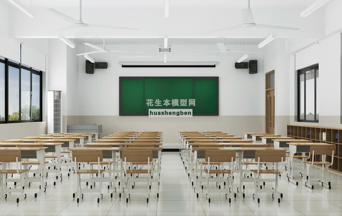 现代小学教室3d模型下载(1)