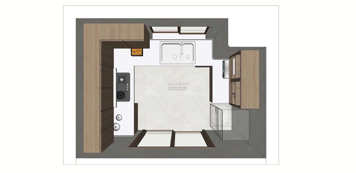 中式厨房su草图模型下载(1)