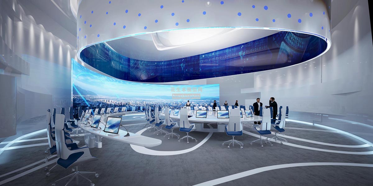 现代科技会议大厅3d模型下载(1)