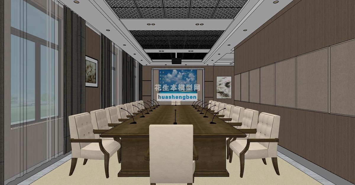 大会议室su草图模型下载(1)