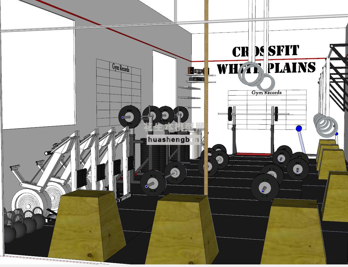 健身会所su草图模型下载