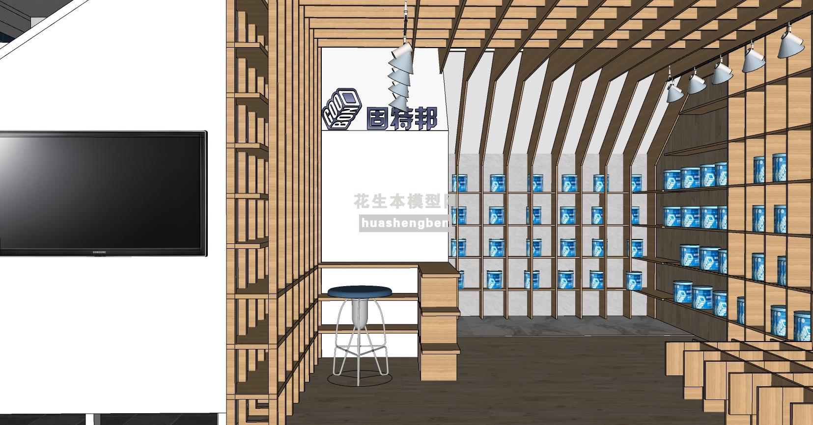 商业展厅su草图模型下载(1)