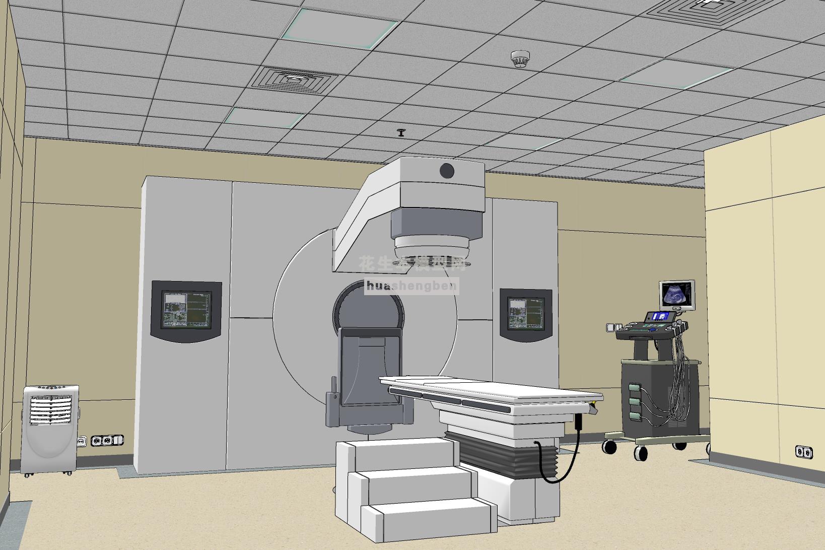 医院检查室磁共振ctb超检查室医疗设备su草图模型下载(1)