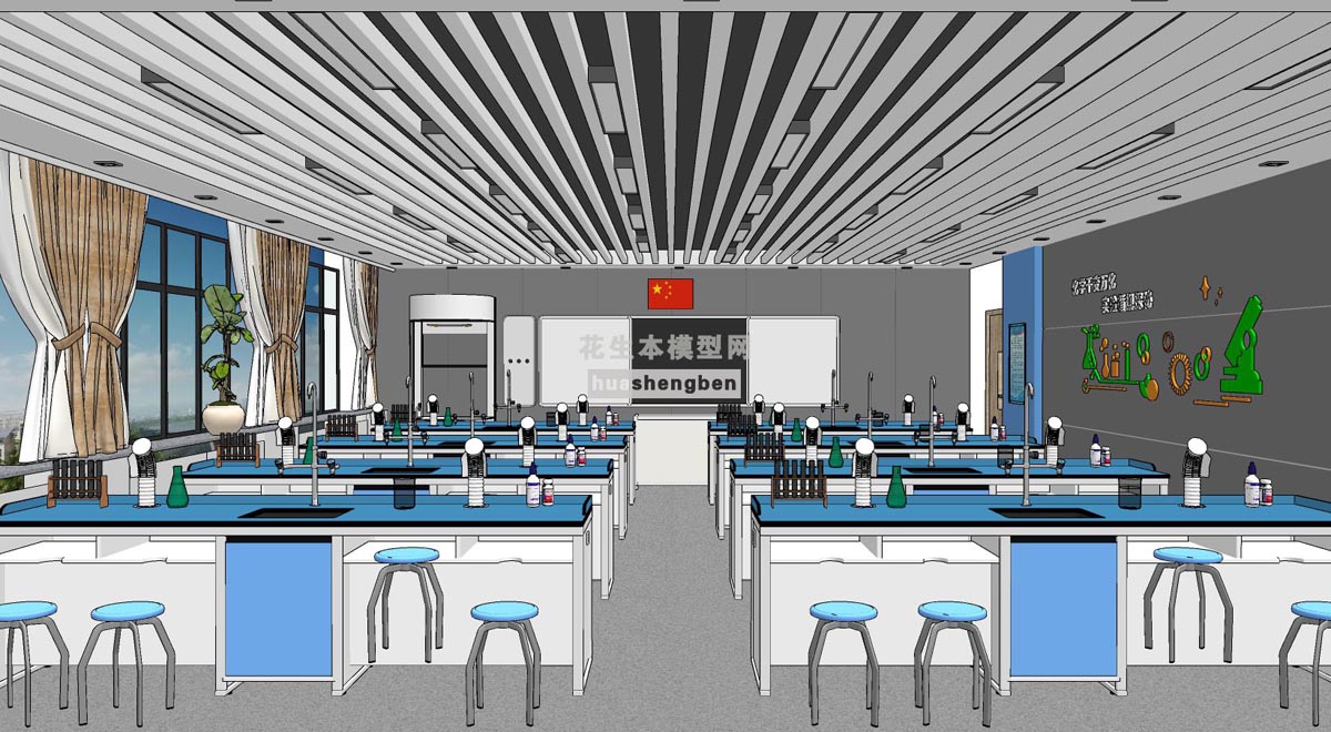 现代化学实验室教室试管su草图模型下载