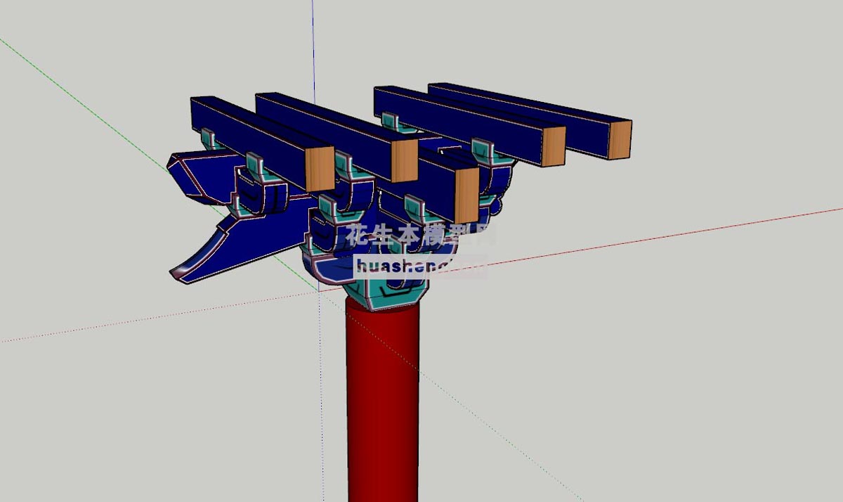 斗拱（带彩画）su草图模型下载(1)