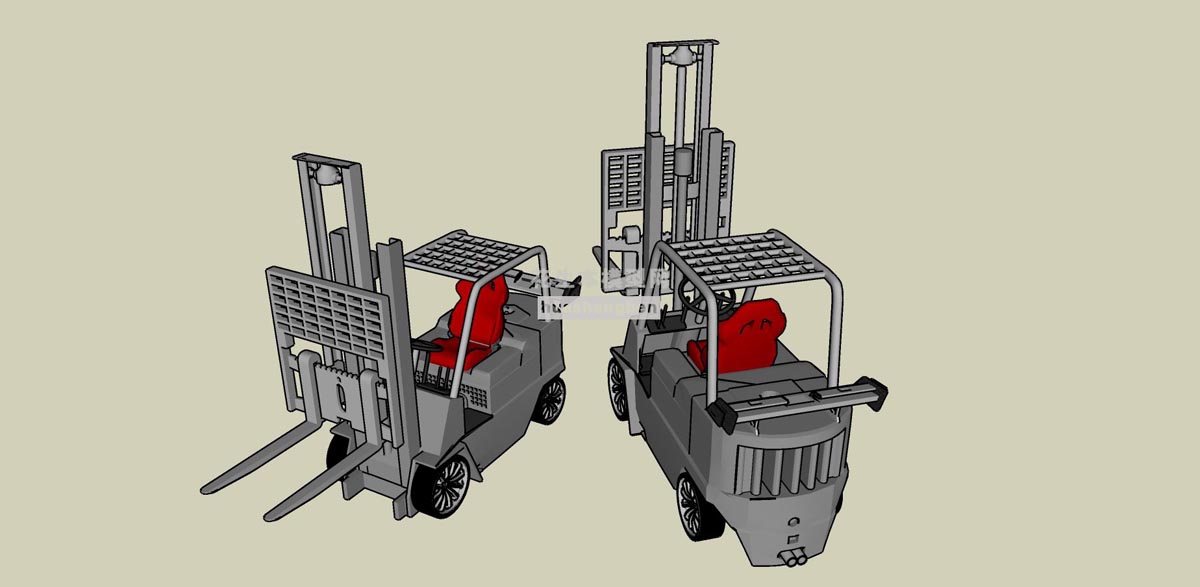 赛车叉车机械机器叉车工地机械设备工地叉车货物搬运车su草图模型下载