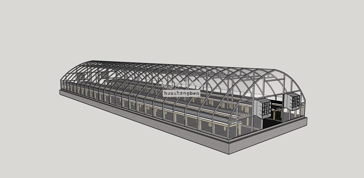 215农业大棚工业厂房阳光房花房种植大棚都市农园采摘园新农村采摘基地温室大棚su草图模型下载(1)