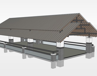 亭子廊架su免费模型下载(1)