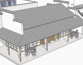 商业街建筑su免费模型下载(1)