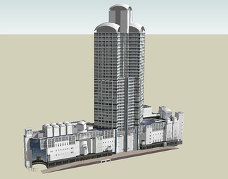 商业写字楼su免费模型下载(1)