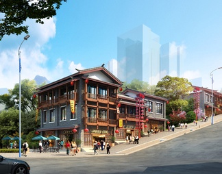 怒江商业建筑su免费模型下载(1)