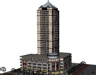 商业建筑su免费模型下载(1)