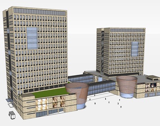 办公建筑su免费模型下载(1)