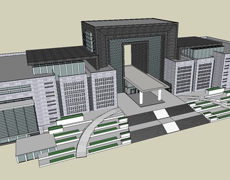 行政大楼su免费模型下载(1)