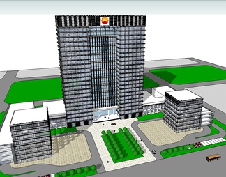 中国石油办公大楼su免费模型下载(1)