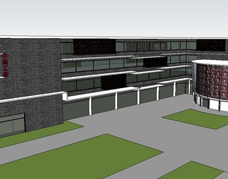 工会办公楼su免费模型下载(1)