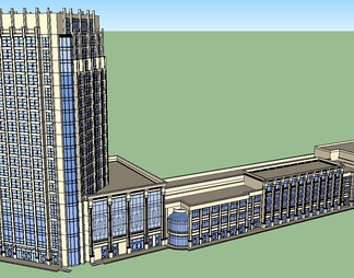 商业办公建筑su免费模型下载(1)