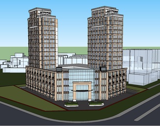 办公建筑su免费模型下载(1)