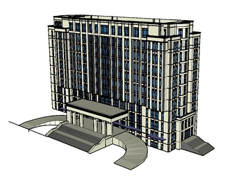 高层办公楼su免费模型下载(1)