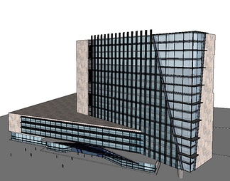 公建办公建筑su免费模型下载(1)