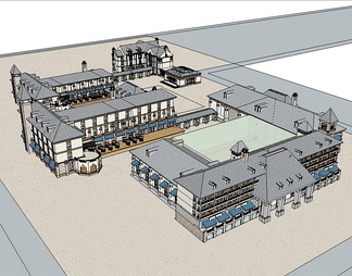 度假酒店su免费模型下载(1)