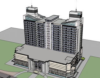酒店大楼su免费模型下载(1)