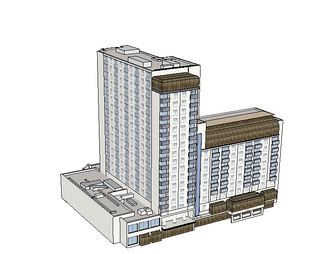 酒店大楼su免费模型下载(1)