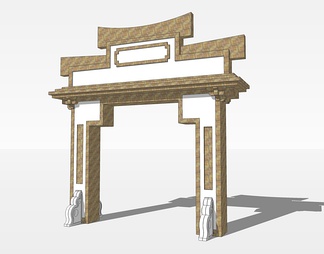 牌楼su免费模型下载(1)