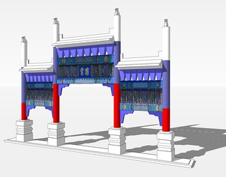 牌楼su免费模型下载(1)