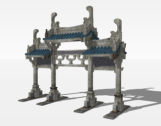 牌楼su免费模型下载(1)