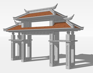 牌楼su免费模型下载(1)