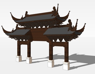 牌楼su免费模型下载(1)