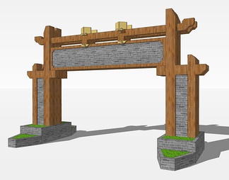 牌坊su免费模型下载(1)