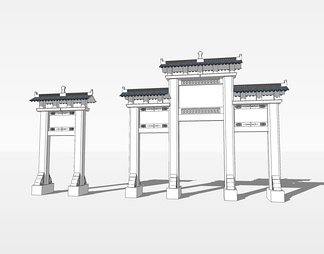 牌楼su免费模型下载(1)