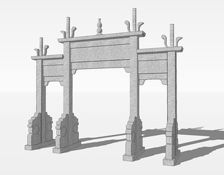 牌坊su免费模型下载(1)