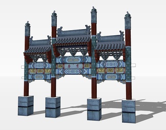 牌楼su免费模型下载(1)