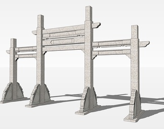牌坊su免费模型下载(1)