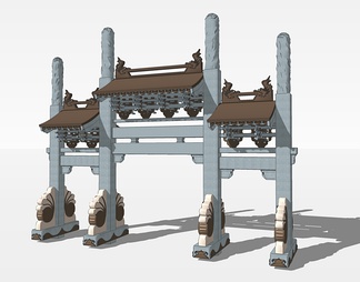 牌楼su免费模型下载(1)