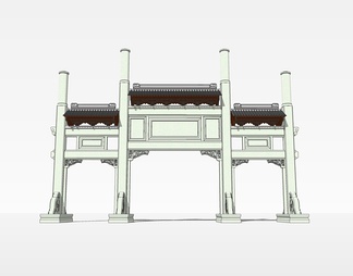 牌坊su免费模型下载(1)