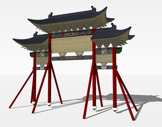 牌坊su免费模型下载(1)