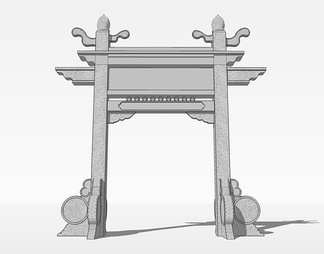 牌坊su免费模型下载(1)