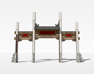 牌坊su免费模型下载(1)