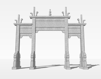牌坊su免费模型下载(1)