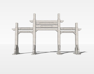 牌坊su免费模型下载(1)