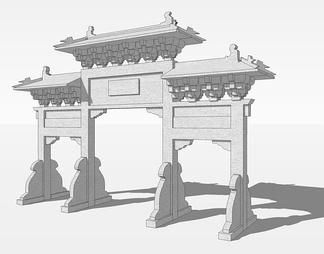 牌楼su免费模型下载(1)