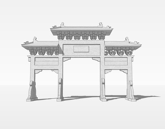 牌坊su免费模型下载(1)
