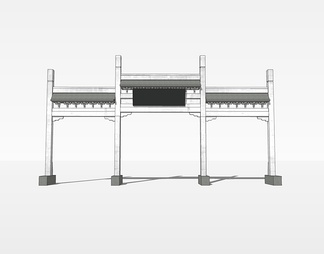 牌坊su免费模型下载(1)